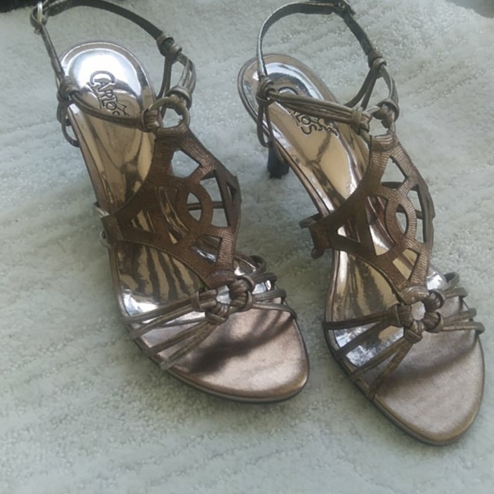 Carlos Santana gray/silver heels, size 7M - Picture 1 of 6